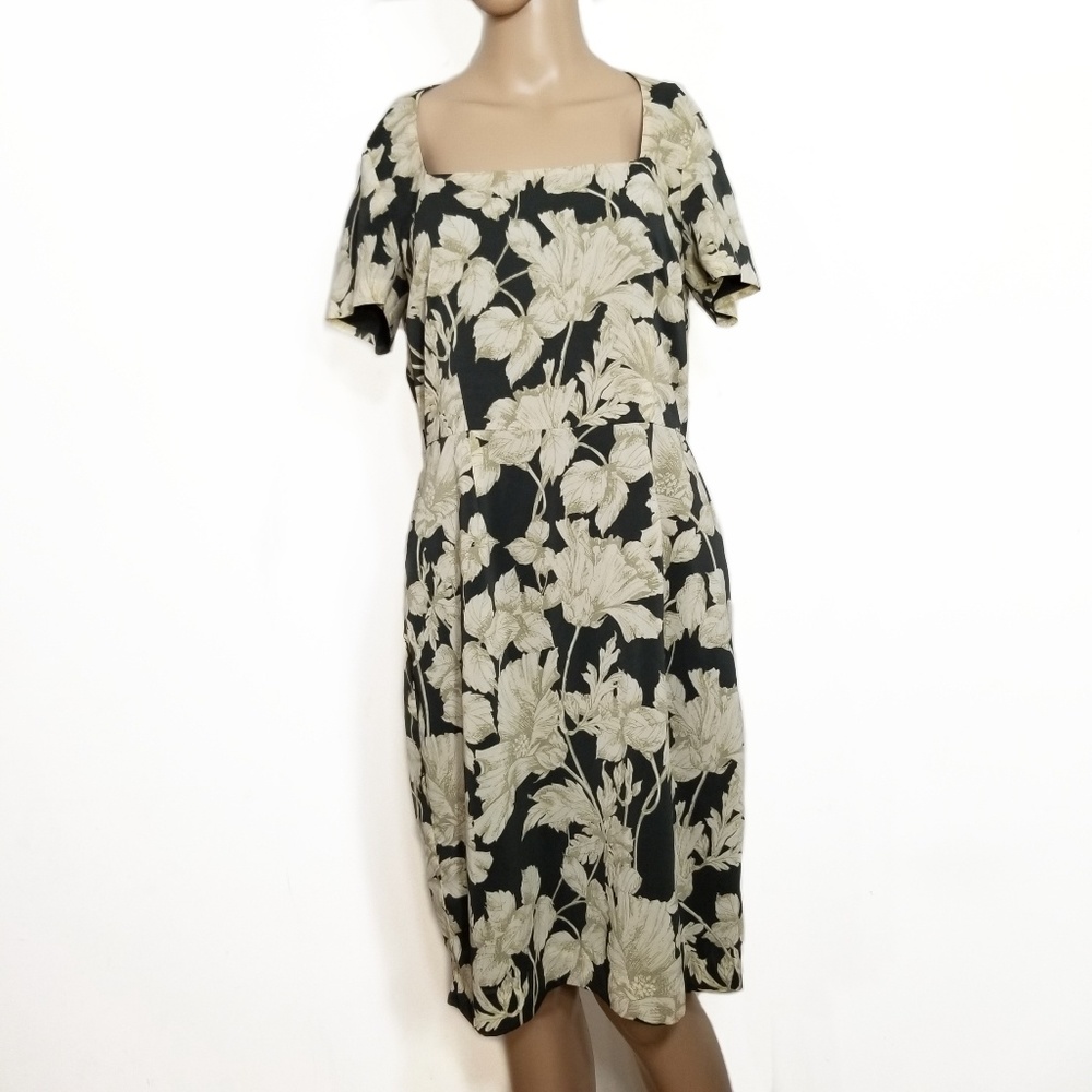 Banana Republic Floral Sqaure Neck Sheath Dress 8
